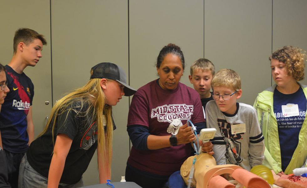 College Camp participants explore the Emergency Medical Technician program on the Wisconsin Rapids Campus. This year’s event will be held on Wednesday, June 12.
