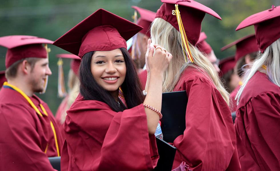 A Mid-State Technical College May 2023 graduate surrounded by her classmates at last year’s commencement ceremony. This year’s event will be held on Saturday, May 11, on the Wisconsin Rapids Campus.