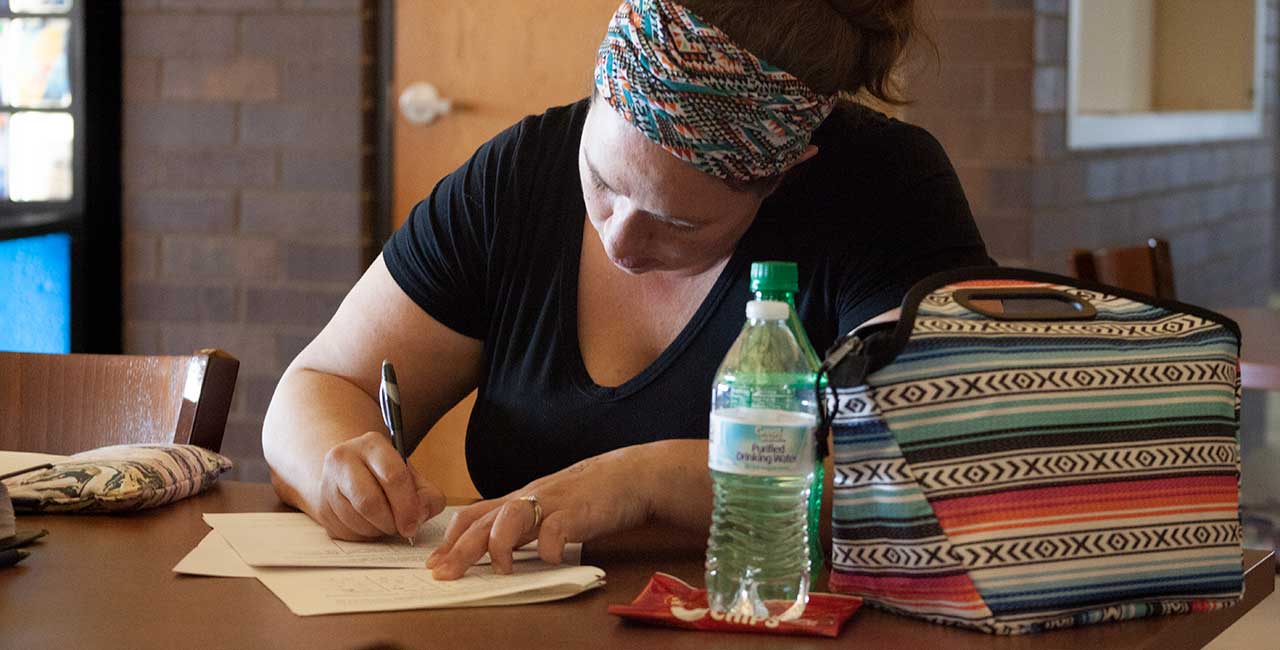 Mid-State Student filling out job application