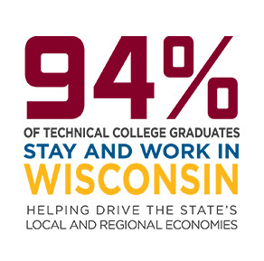 94% of technical college graduates stay and work in Wisconsin. Helping Drive the state's local and regional economies