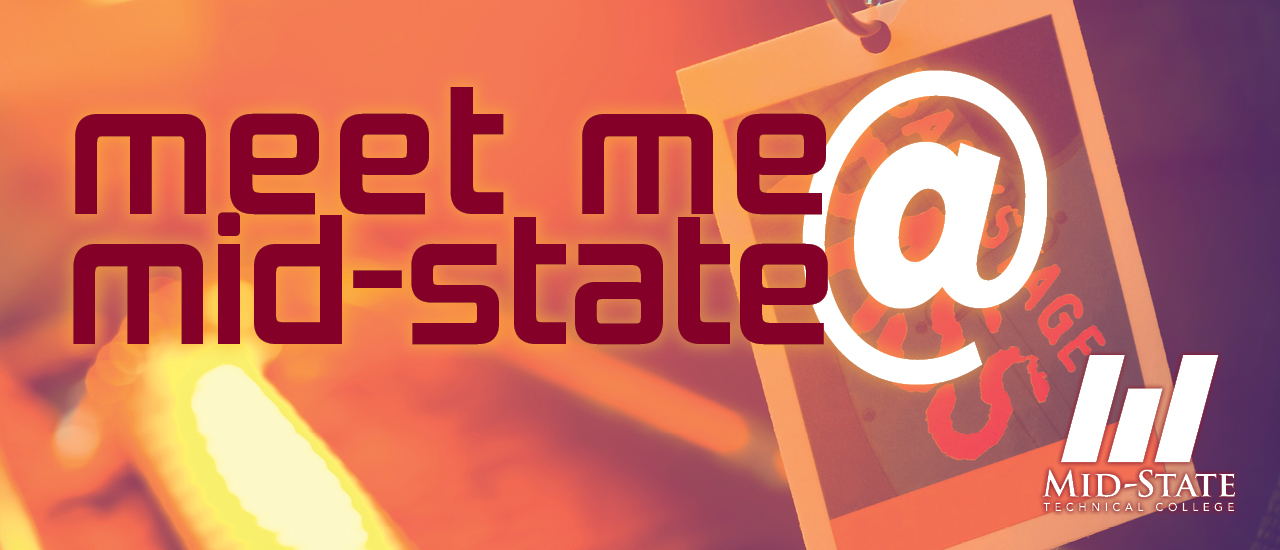 Backstage pass with the text "Meet Me @ Mid-State"