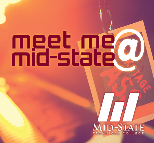 Backstage pass with the text "Meet Me @ Mid-State"