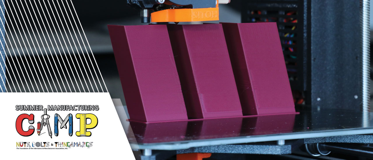 A 3D printer making an object in a lab.