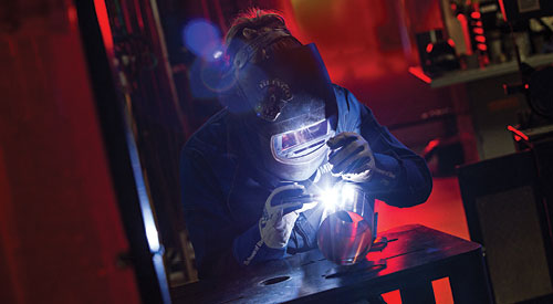 welder working on stainless steel