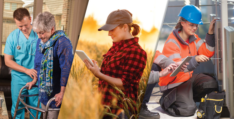 Male Nurse, Female Farmer, Female Engineer