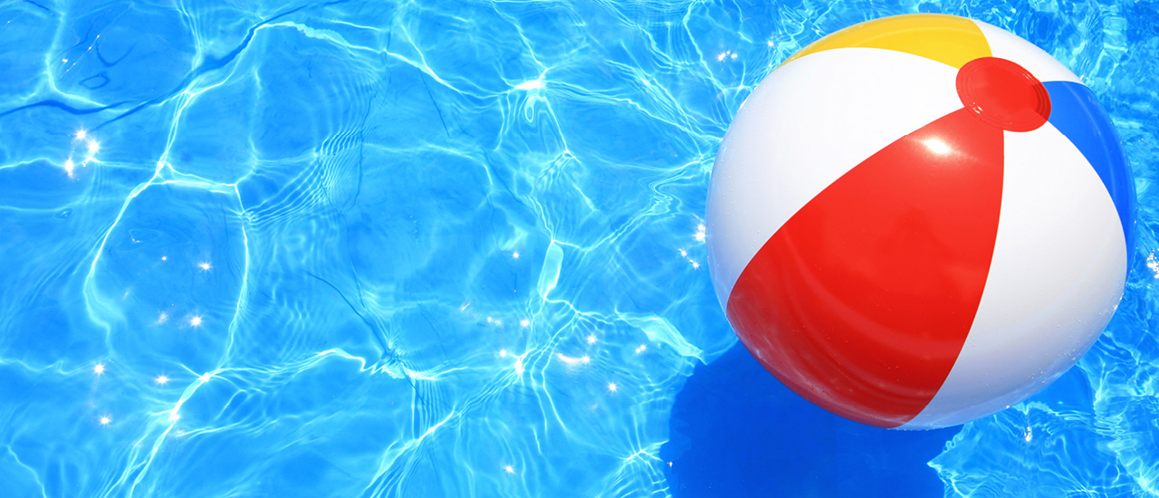 Beach ball floating on water