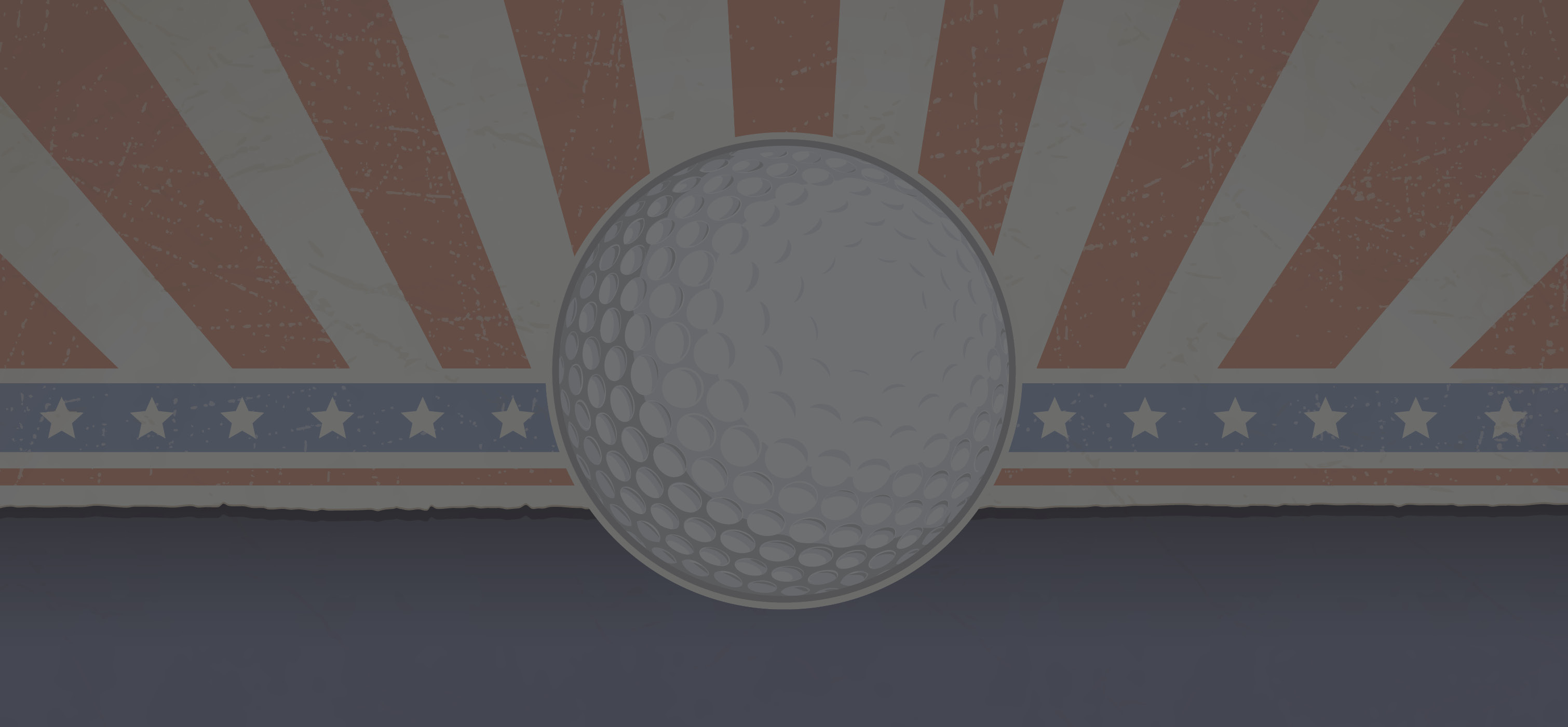 golf ball with patriotic stars and stripes behind it