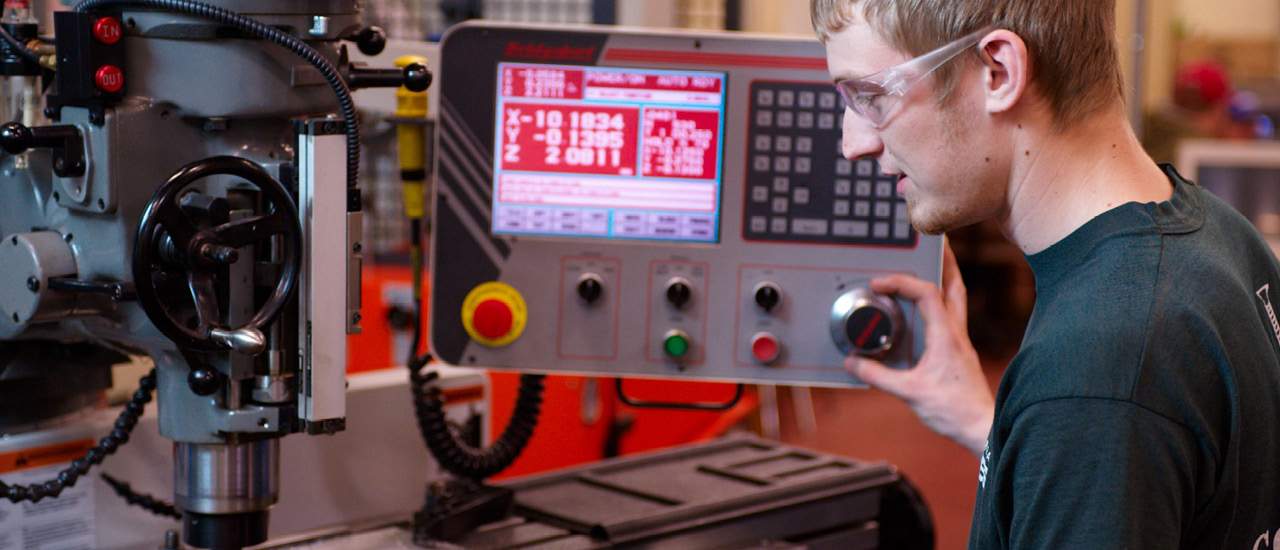 Person working with machine