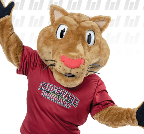 Mid-State Mascot Grit with Paws in air