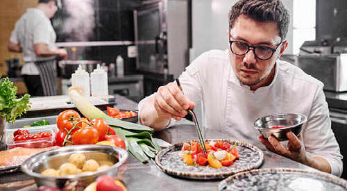 chef plating food