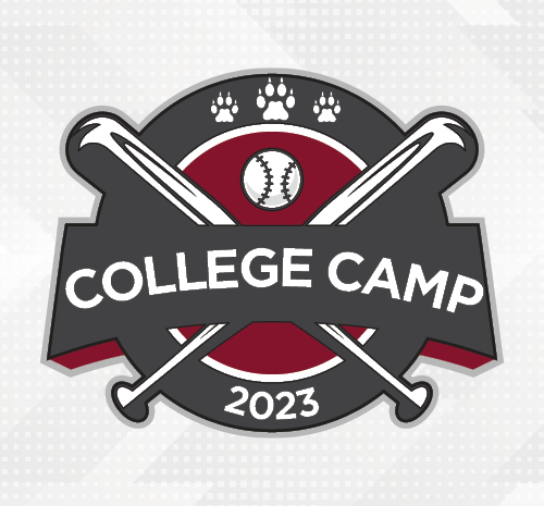 College Camp 2023 baseball-themed logo