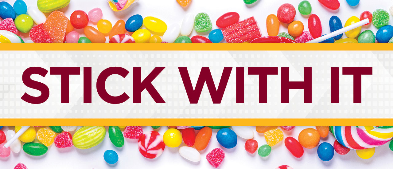 Sample Mid-State: a close up shot of assorted candy laying on a white table