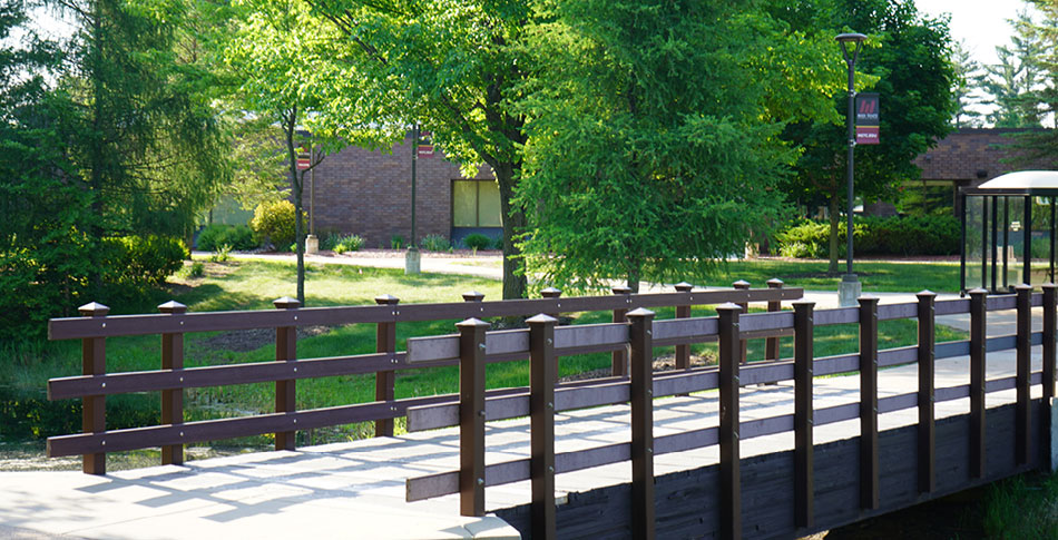 Mid-State Technical College - Wisconsin Rapids Campus bridge across the pond.