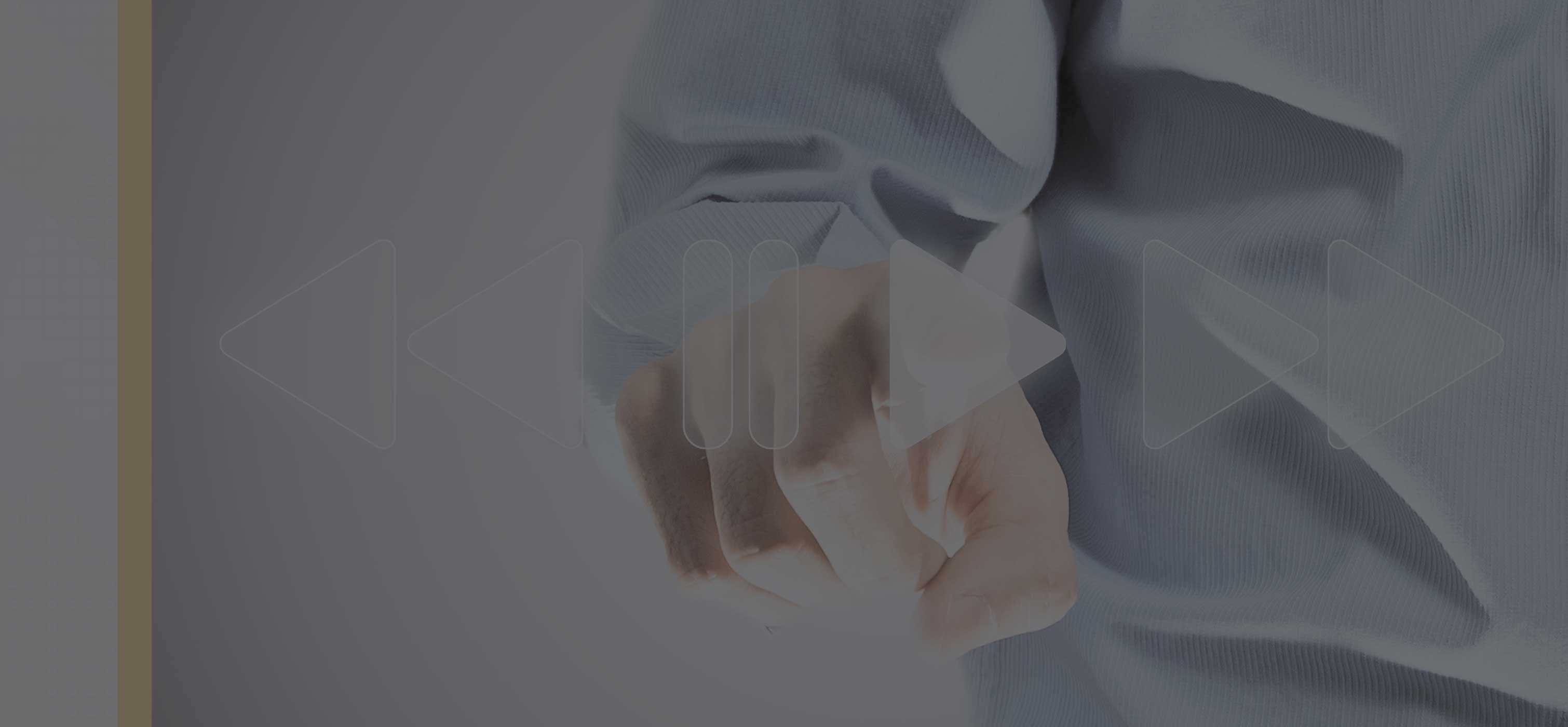Hand pushing play button icon