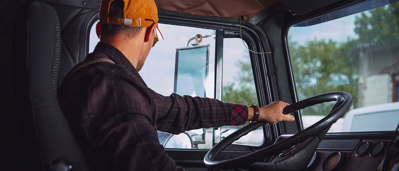 Person Driving a Semi Truck