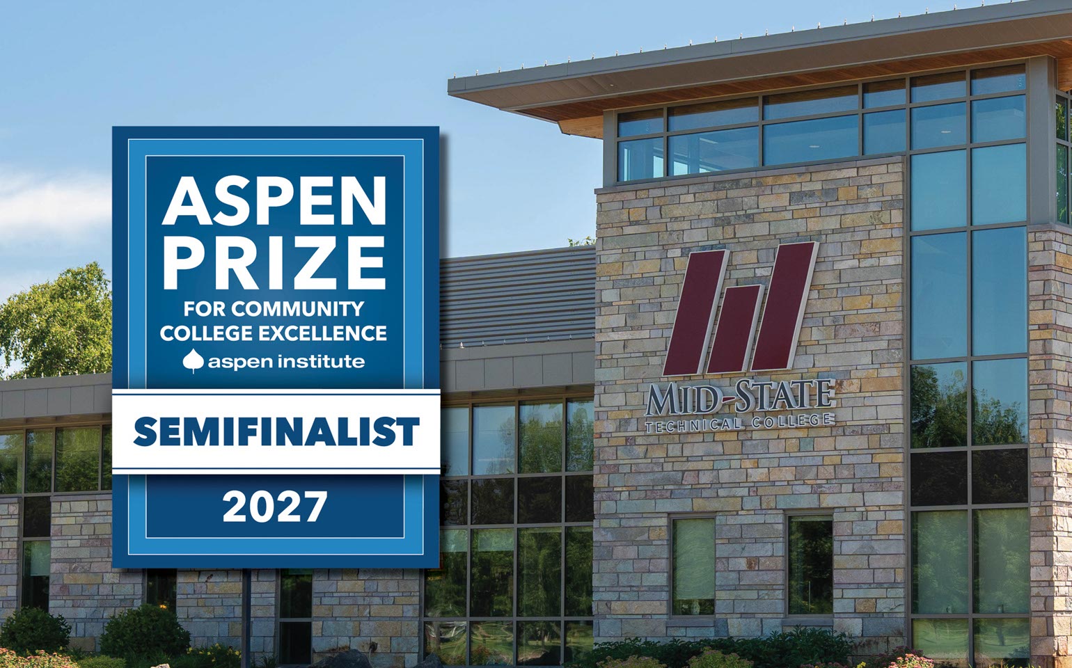 Logo for Aspen Prize for Community College Excellence  2027 Semifinalist, received by Mid-State Technical College