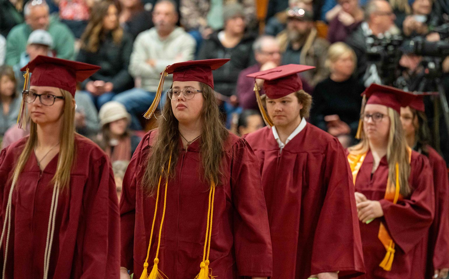 Mid-State Technical College graduates during the processional of the College’s fall 2025 commencement ceremony. This year’s spring ceremony will be held on Saturday, May 16, on the Wisconsin Rapids Campus.