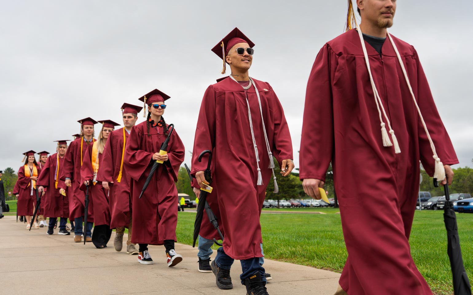 Mid-State Technical College graduates during the processional of the College’s spring 2025 commencement ceremony on the Wisconsin Rapids Campus. This year’s fall ceremony will be held on Saturday, Dec. 13. 