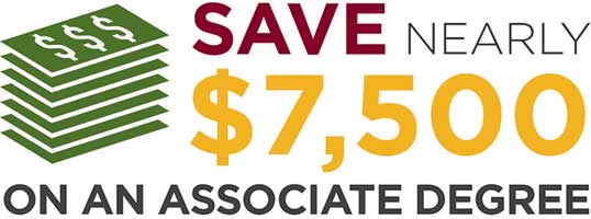 Save nearly $7,500 on an associate degree