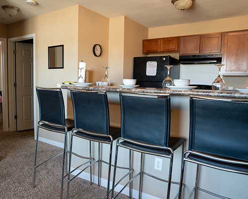 The living space of The Villas at Marshfield student housing.