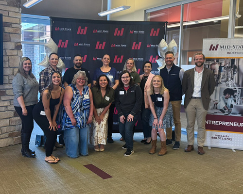 New Ideas Pitch Challenge participants and judges at Mid-State’s Stevens Point Downtown Campus LEAD Center.