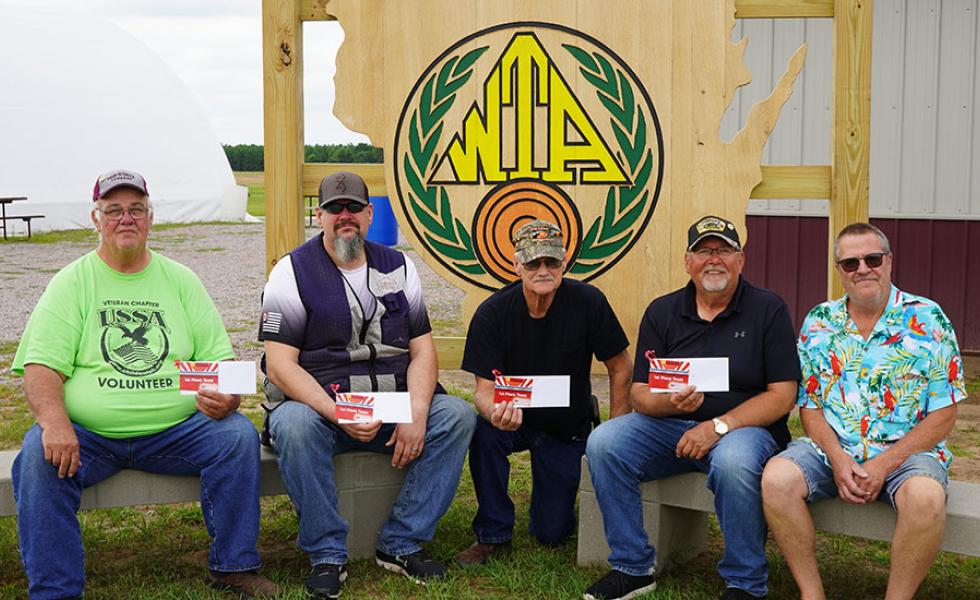 The winning team at the Mid-State Technical College Foundation seventh-annual Trapshoot Fundraiser in Nekoosa, Wis. From left: Fred Krause, Brian Krause, Kevin Krause, Dennis Saeger and Mike Bennett.
