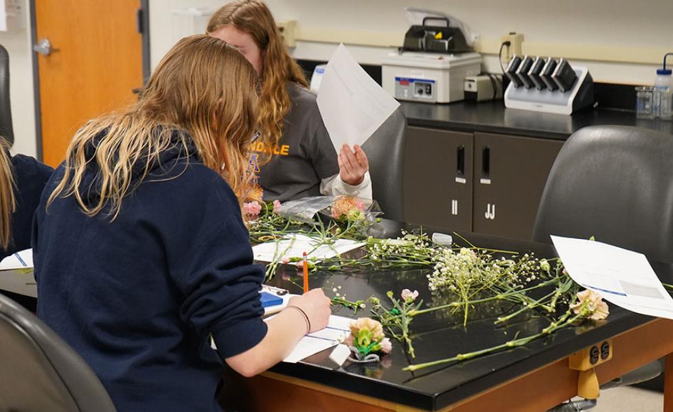 High school students participating in the FFA Career Development Events floriculture competition at Mid-State’s Marshfield campus on March 21, 2023.