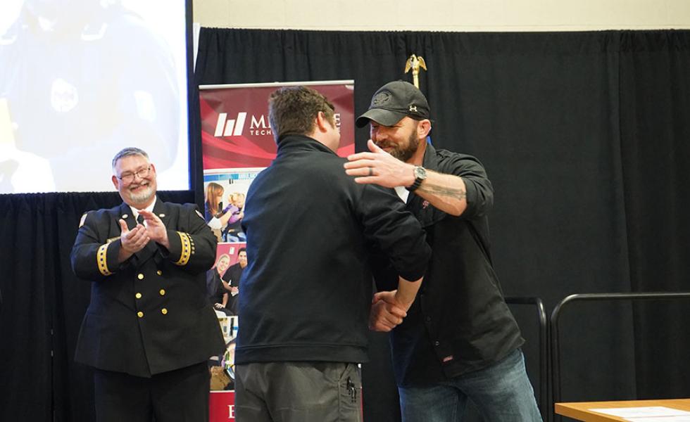 Mid-State paramedic student receives recognition for completing the core paramedic classes during the College’s recognition ceremony on the Wisconsin Rapids Campus, May 17.
