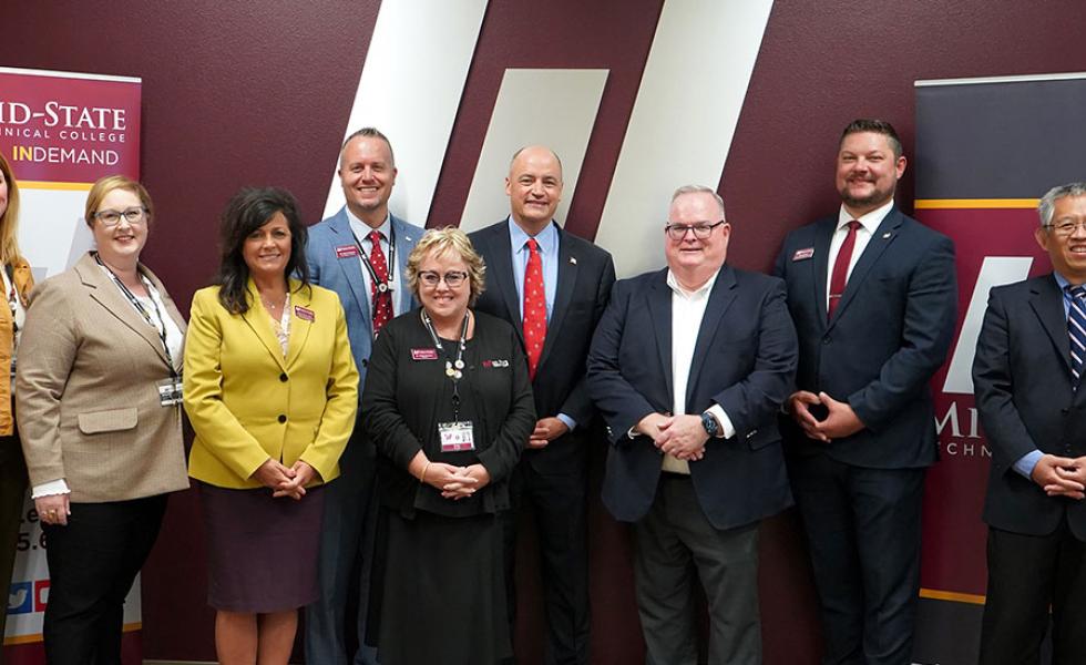 Representatives from Mid-State Technical College, UW-Stout, the Smart Automation Certification Alliance (SACA) and LAB Midwest shared information about a new advanced manufacturing career pathway on Mid-State’s Wisconsin Rapids Campus, Sept. 14.