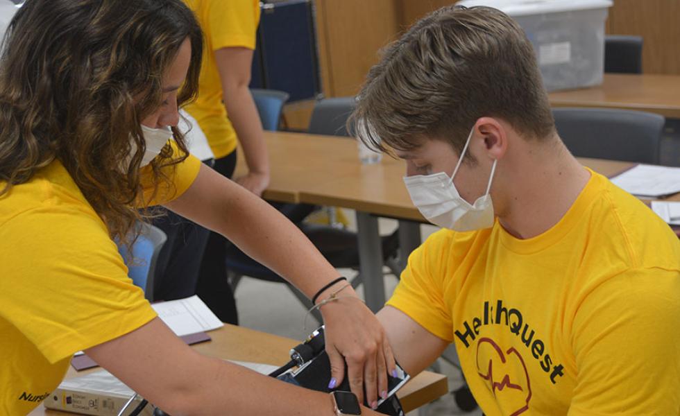 Mid-State Technical College HealthQuest: Nursing Exploration Camp attendees practice taking blood pressure measurements during the 2024 camp on the Wisconsin Rapids Campus. This year, students have the option to attend the camp on June 10 or June 17.
