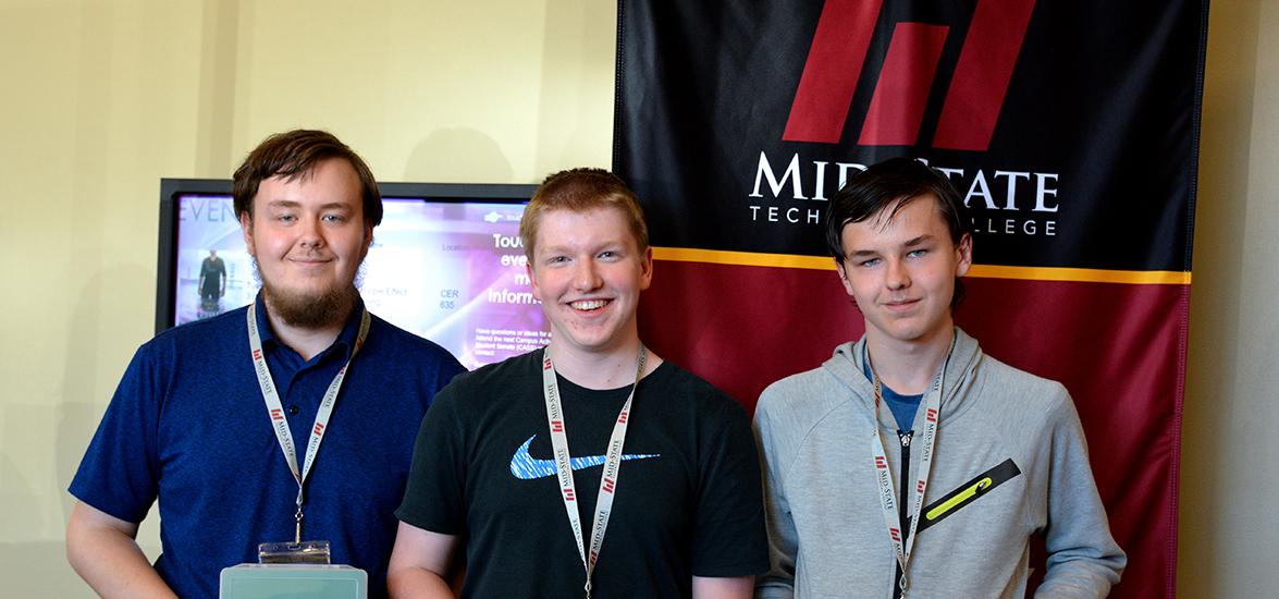 First place winners of Mid-State’s Capture the Campus competition on Saturday, May 4, left to right: Robert Hintz, Bennet Wendorf and Hunter Hintz.