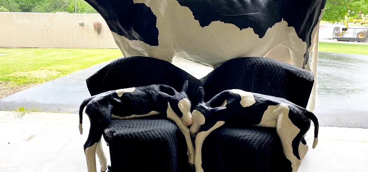 Mid-State Technical College’s cow birthing simulator, “Millie,” with her twin calves. The second calf was added to the family this spring to further enhance the hands-on practice students receive in the College’s agriculture programs.