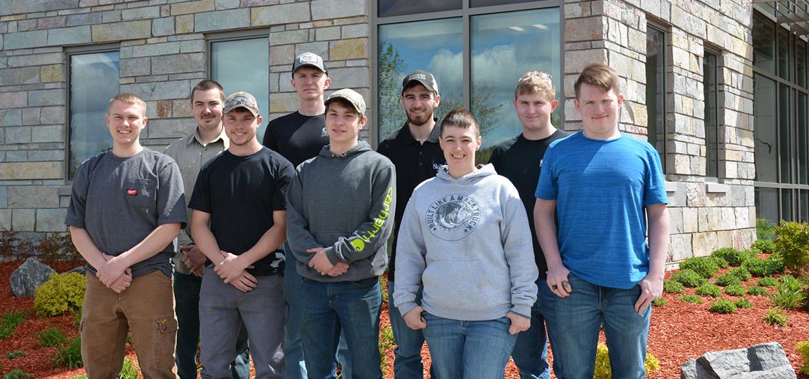 From left, Mid-State students Ayden White, Hayden Heath, Dakota Moody, Trevor Pritzl, Ryan Ganser, Wyatt Lutz, Laina Stashek, Josh Levoy and Erich Vanblargan. All won gold or silver medals in their events on the Wisconsin Rapids Campus following the 48th Annual State SkillsUSA Secondary Leadership & Skills Conference held virtually this April. 