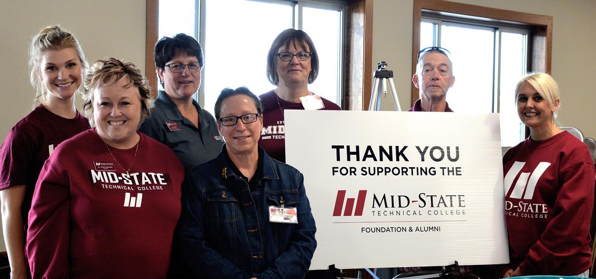 Mid-State Technical College staff thanks supporters of the Foundation & Alumni during a previous Trapshoot Fundraiser at the Wisconsin Trapshooting Association in Nekoosa. Registration is now open for this year’s Aug. 20 event.