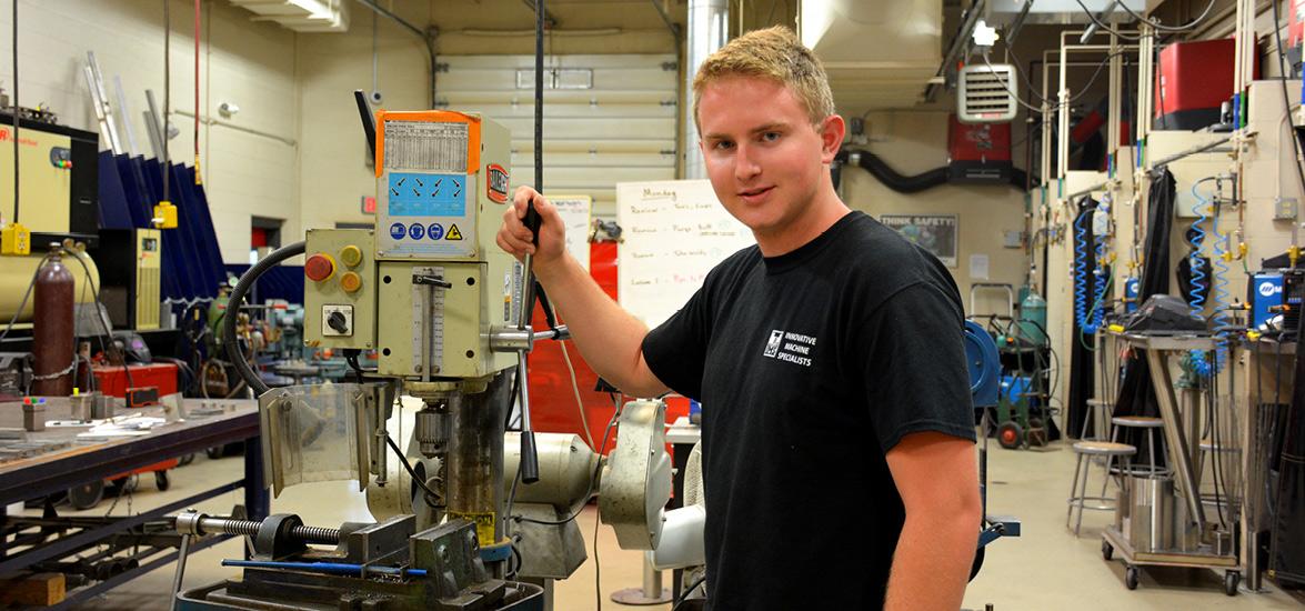 Mid-State student Josh Levoy on the College’s Marshfield Campus. Levoy won a bronze medal in the Computer Numerical Controlled (CNC) Turning Technician competition at the 57th Annual national SkillsUSA Championships held this June.