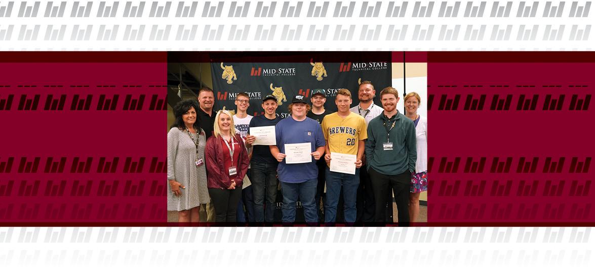 Mid-State Technical College faculty and staff with the college’s graduating Mid-State Metal Mania students on the Wisconsin Rapids Campus, Thursday, July 21, 2022. 