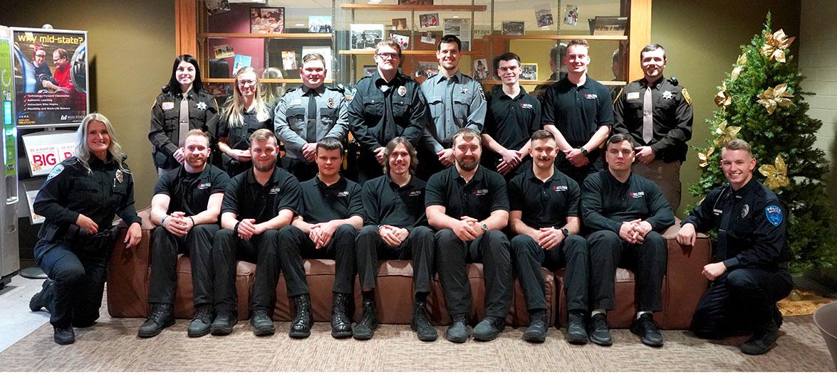 Recent graduates of Mid-State Technical College’s Criminal Justice-Law Enforcement 720 Academy program at the recognition ceremony on the Wisconsin Rapids Campus, December 14. 