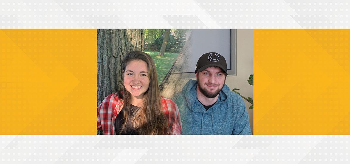 The recent graduate and current student Mid-State is showcasing for Community College Month. From left: Gabby Raczek and Kaden Jackson.
