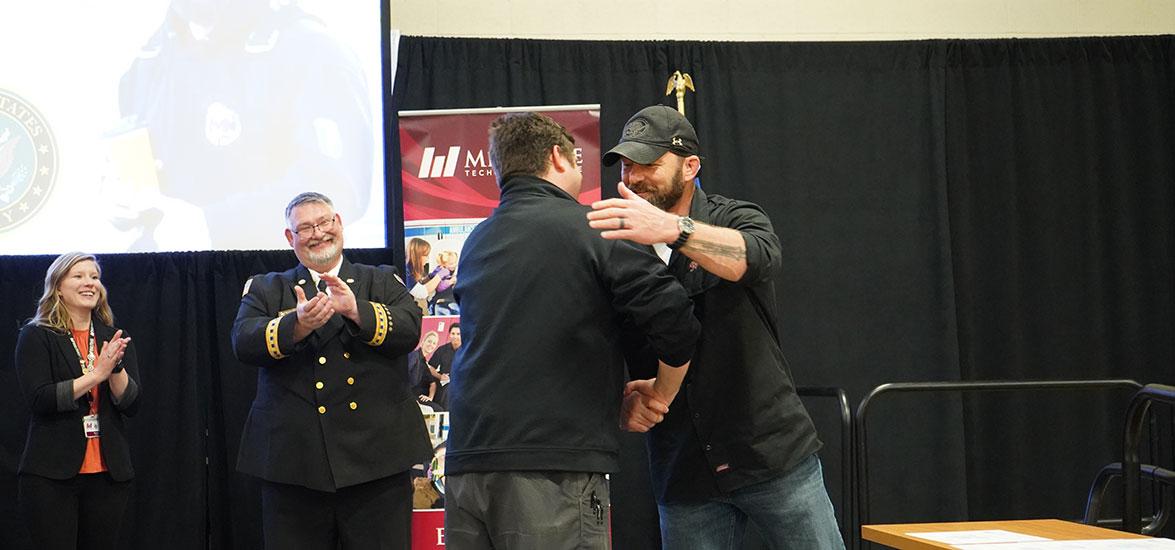 Mid-State paramedic student receives recognition for completing the core paramedic classes during the College’s recognition ceremony on the Wisconsin Rapids Campus, May 17.