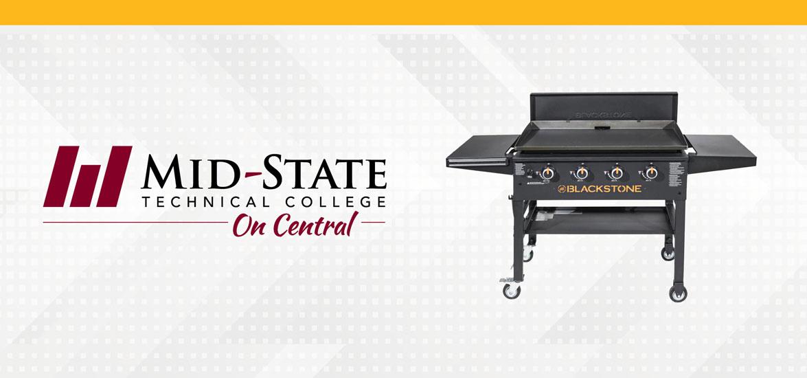 Mid-State Technical College Mid-State on Central logo with a Blackstone grill.