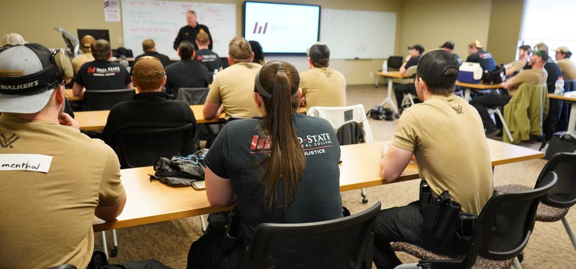 MId-State Criminal Justice-Studies students in a classroom.