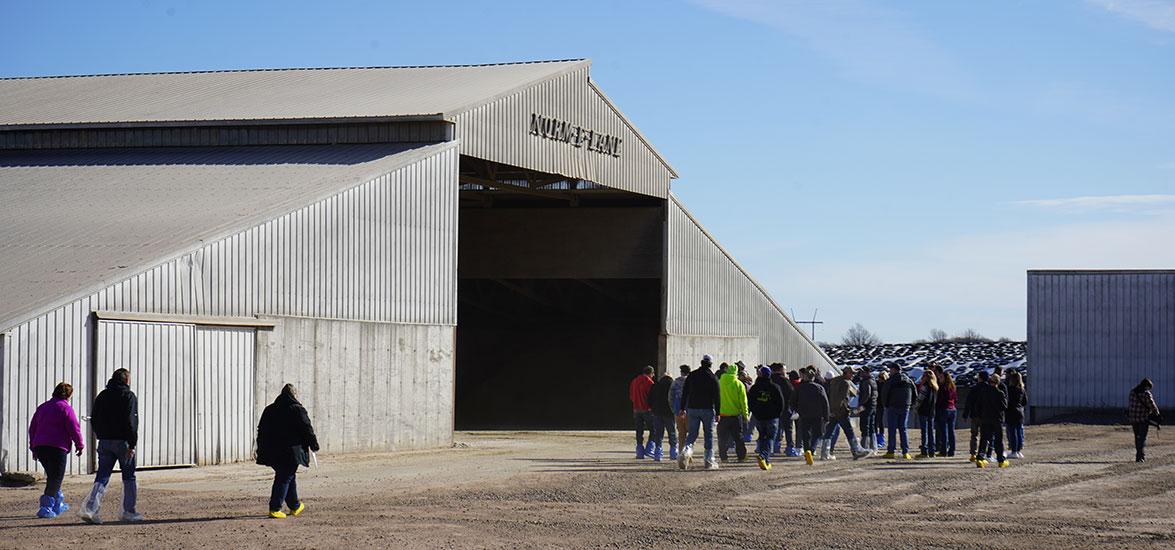 Farm Tour participants at Norm-E-Lane Farm Inc in Chili, Wis., on March 13, 2024.