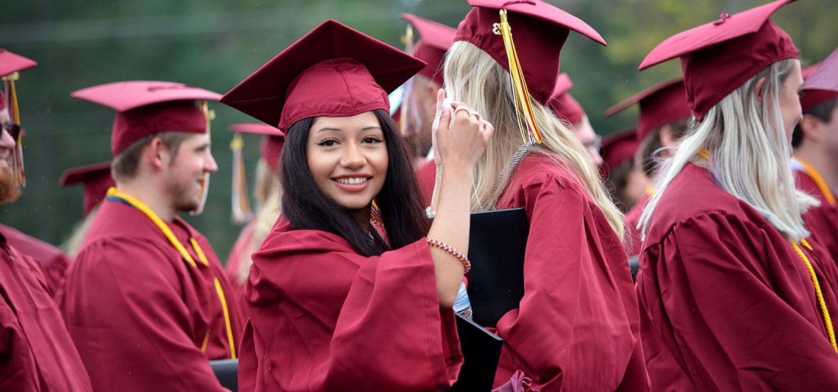 A Mid-State Technical College May 2023 graduate surrounded by her classmates at last year’s commencement ceremony. This year’s event will be held on Saturday, May 11, on the Wisconsin Rapids Campus.