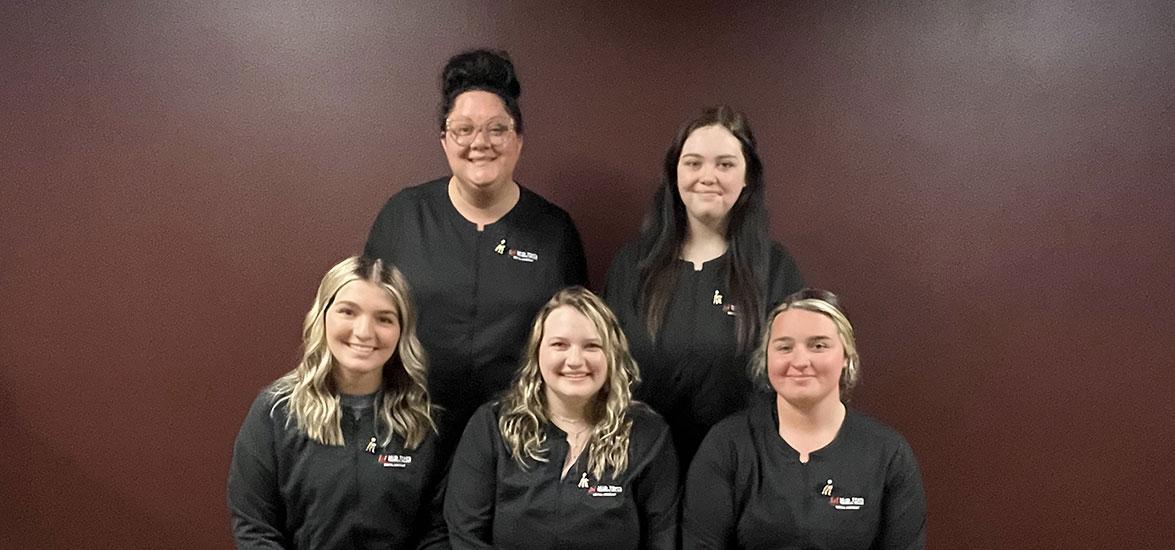 Mid-State Technical College’s first cohort of Dental Assistant program graduates. From left, front row: Addison Goodness, Jordyn Russell and Maci Curtin; Second row: Elizabeth Eades and Destiny Radzinski.