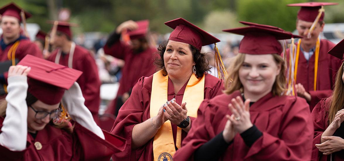 Mid-State’s spring graduates after receiving their diplomas at the College’s commencement ceremony on the Wisconsin Rapids Campus, May 17, 2025.