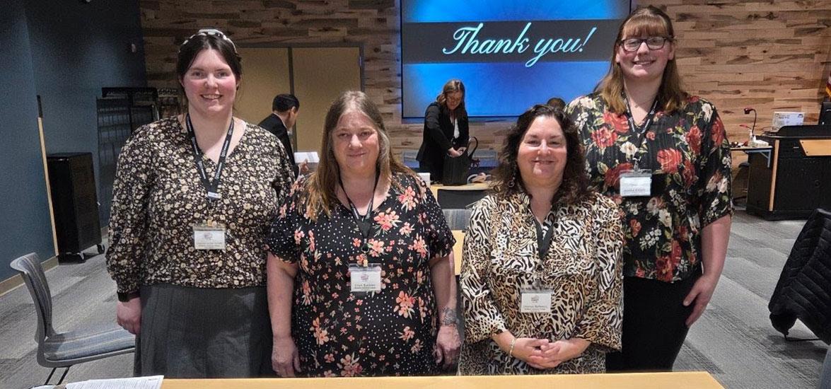 From left: Cyanne Kube-Smith, Ellyn Buckley, Sharon Behrens (BPA advisor) and Annika Kildahl.
