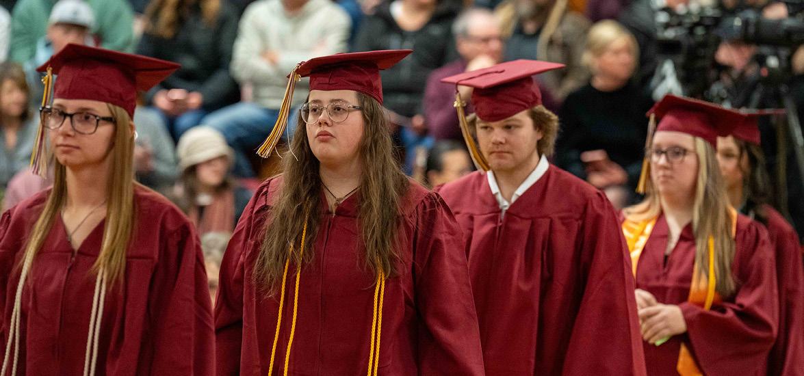 Mid-State Technical College graduates during the processional of the College’s fall 2025 commencement ceremony. This year’s spring ceremony will be held on Saturday, May 16, on the Wisconsin Rapids Campus.