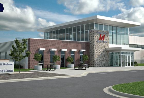 Rendering of the AMETA Center, to be located on I-39 in the Stevens Point Industrial Park and slated to open for students in fall 2024.