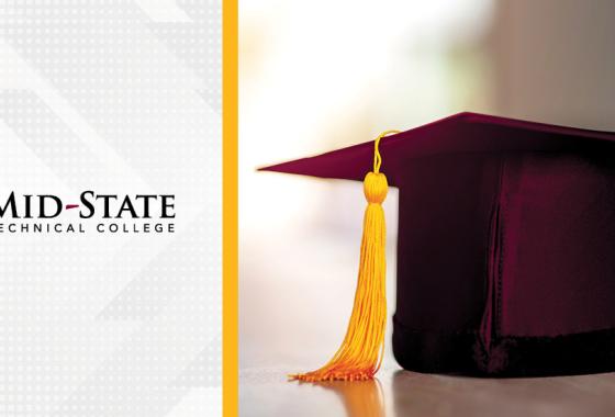 Mid-State logo with maroon graduation cap.