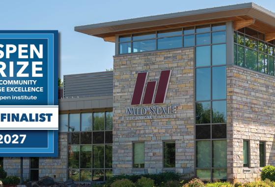 Logo for Aspen Prize for Community College Excellence  2027 Semifinalist, received by Mid-State Technical College